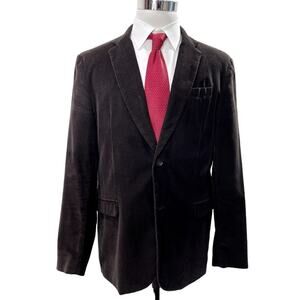 Joseph Abboud Size L Blazer Dark Brown Corduroy Academia Sport Coat Jacket